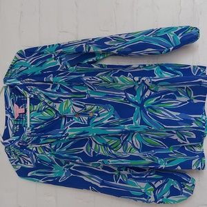Lilly Pulitzer Elsa Silk Top , Size XXS ,Blue ,White, Green